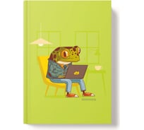 Записная книжка Academy Style А5 128 листов интегр -EAC мат лам выб УФ Лягушка с ноутом 13480