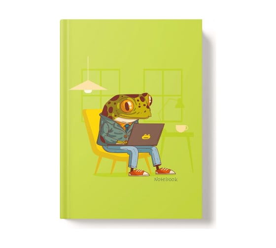 Записная книжка Academy Style А5 128 листов интегр -EAC мат лам выб УФ Лягушка с ноутом 13480 1