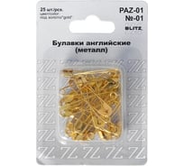 Английские булавки BLITZ PAZ-01 №01 под золото железо 25 шт 32 мм . 186018