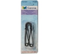 Английские булавки Gamma P-020 декоративные, в блистере, 2 шт, 65 мм, 06 черный никель 142607 27784448