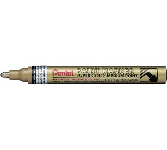 Перманентный маркер Pentel Paint 4.5 мм пулевидный 12 шт MMP10-X золото лаковый 610030