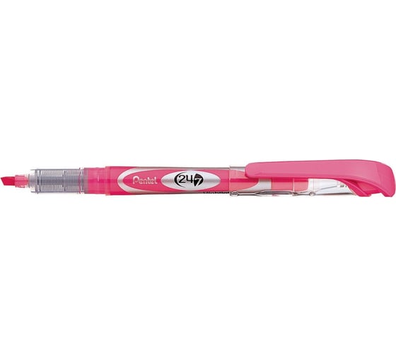 Маркер-выделитель текста Pentel с жидкими чернилами 24/7 Highlighter 1 - 3.5 мм скошенное 12 шт SL12-PX розовый 610065