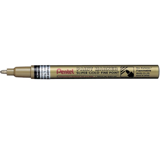 Перманентный маркер Pentel Paint 2.9 мм пулевидный 12 шт MSP10-X золото лаковый 610029