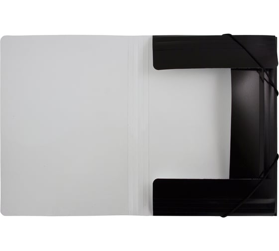 Папка БЮРОКРАТ на резинке Black&White BWPR05BLCK A4 пластик 0.5 мм корешок 30 мм черный/белый 1077698
