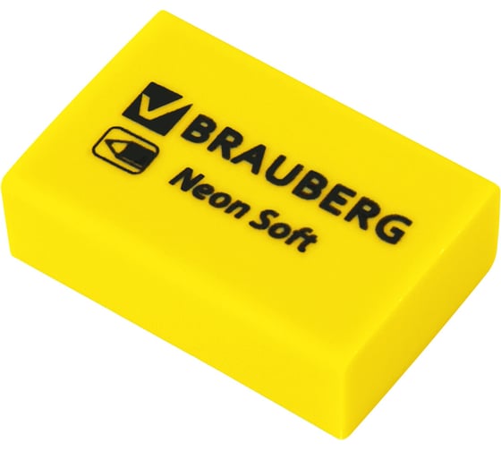 Ластики BRAUBERG Neon Soft набор 12 шт., ластик 31x20x10 мм, экологичный ПВХ 271339