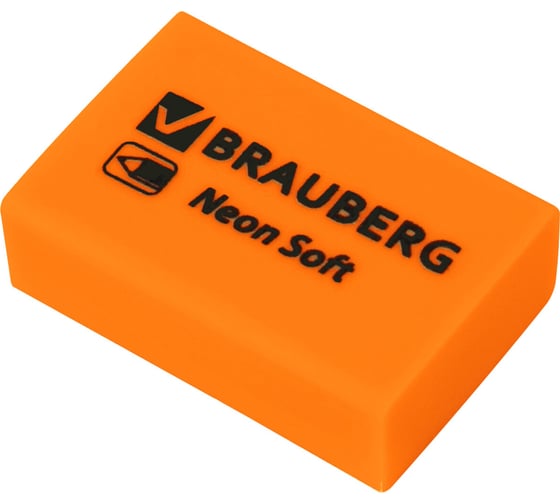 Ластики BRAUBERG Neon Soft набор 12 шт., ластик 31x20x10 мм, экологичный ПВХ 271339