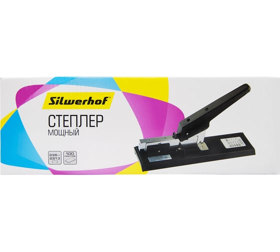 Степлер SILWERHOF мощный 401079-01 23/6 23/8 23/10 23/13 металл/пластик 1206576