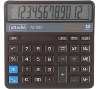 Настольный компактный калькулятор Attache aс-333, 12-разрядный, двойное питание, 147x145x28 мм, черный 1550716