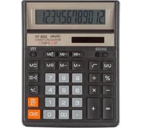 Настольный полноразмерный калькулятор Attache asf-888, 12-разрядный, двойное питание, 204x158 мм, черно-золотой 1550711