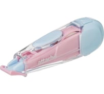 Корректирующая лента Attache акварель, 5 мм x 6 м, резиновая вставка, розово-голубая, блистер 1578485