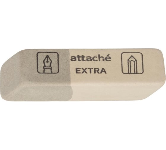 Ластик Attache скошенный, extra, натуральный каучук, 41x14x8 мм, для ручки и карандаша 1578478
