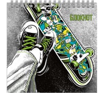 Блокнот Феникс + Яркий скейтборд 160х160 мм, 60 л, блок - белый офсет 65 г/кв.м., клетка, печать по фольге, выборочный ТВИН УФ-лак 64902