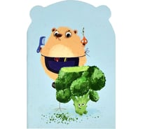 Блокнот Феникс + Мишка 120х170 мм, 32 л, фигурный, мягкий переплет 2 скобы, белый офсет, точка, матовая ламинация 60569