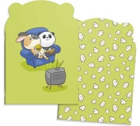 Блокнот Феникс + Приятели 120х170 мм, 32 л, фигурный, мягкий переплет 2 скобы, белый офсет, линия, матовая ламинация 64464