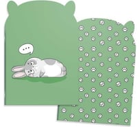 Блокнот Феникс + Задумчивый заяц 120х170 мм, 32 л, фигурный, мягкий переплет 2 скобы, белый офсет, линия, матовая ламинация 64462