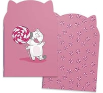 Блокнот Феникс + Леденец 120х170 мм, 32 л, фигурный, мягкий переплет 2 скобы, белый офсет, линия, матовая ламинация 64459