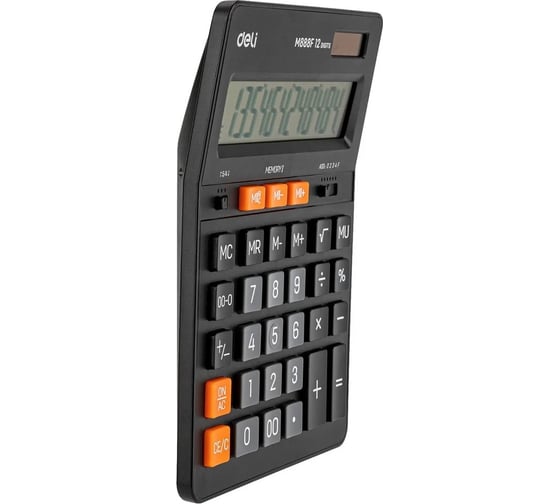 Калькулятор DELI настольный темно-серый 12-разр. EM444