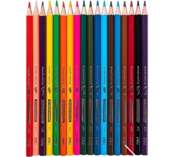 Цветные карандаши DELI EC111-18 Color Emotion шестигранные, липа, 18 цветов, пластиковая туба, 18 шт 13623 1478868