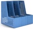 Вертикальный лоток DELI 79005Blue 3 отделения, складной, A4, 250x255x260 мм, 2 разделителя, синий пластик 13623 1549521 1