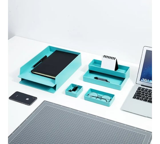 Настольный органайзер DELI ENS001blue Nusign синий, пластик 13623 1584267