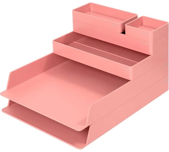 Настольный органайзер DELI ENS001pink Nusign розовый, пластик 13623 1584265 1