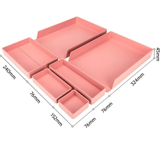 Настольный органайзер DELI ENS001pink Nusign розовый, пластик 13623 1584265