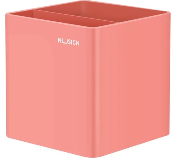 Подставка для письменных принадлежностей DELI NS011Pink Nusign 2 отделения, 84x84x86 мм, розовый пластик 13623 1504424