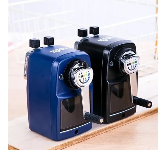Точилка для карандашей DELI 71156BLUE механическая, 1 отверстие, металл, синий 1211432