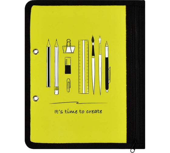 Папка для канцелярских принадлежностей Феникс + КАНЦЕЛЯРИЯ НА ЗЕЛЕНОМ А5, 25.5x20.5 см, 1 отделение, пластик, молния, УФ печать 46708 1