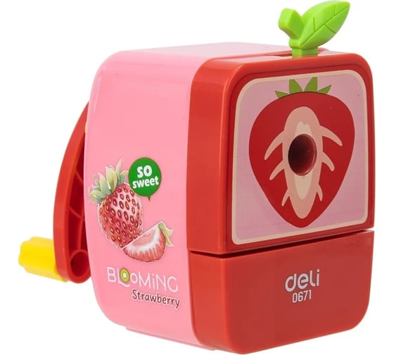 Точилка для карандашей DELI E0671 Blooming механическая, 1 отверстие, пластик, ассорти 460997