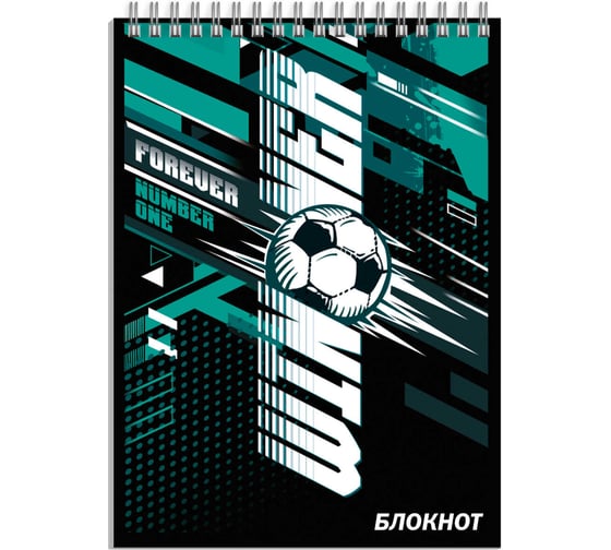 Блокнот Феникс + Победитель А7, 40 л, блок - белый офсет 65 г/кв.м., клетка, гребень, УФ-лак сплошной 64399