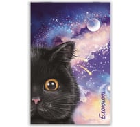 Блокнот Феникс + Черный котик А7, 32 л, блок - белый офсет 60 г/кв.м., клетка, мягкий переплет, скоба 64503