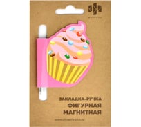 Магнитная закладка-ручка для книг Феникс + ПИРОЖЕНКА 60x60 мм, мелованная бумага, ферроагломерированный полимер, глянцевая ламинация, стержень для записей 50011