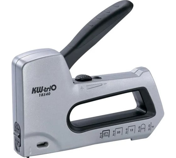 Теккер KW-Trio 18540 20 листов, снижение усилия, серый, 100 скоб, металл, коробка 1705814