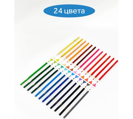 Цветные карандаши Гамма классические, 24 цвета, заточные, картонная упаковка, европодвес 050918_04_04
