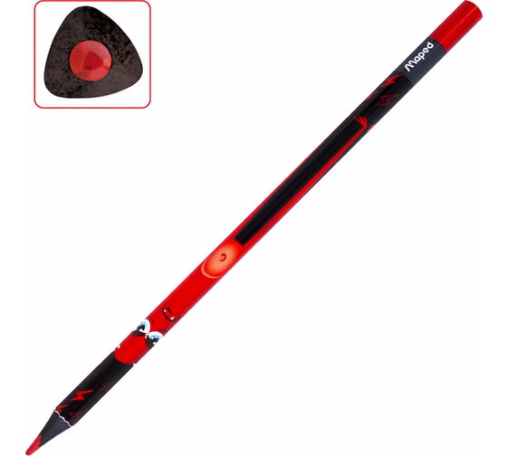Цветные карандаши Maped Color Pep's Black Monster, набор 12 цветов, пластиковый корпус 862612 181986