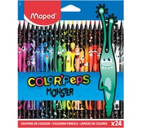 Цветные карандаши Maped Color Pep's Black Monster, набор 24 цвета, пластиковый корпус 862624 181987