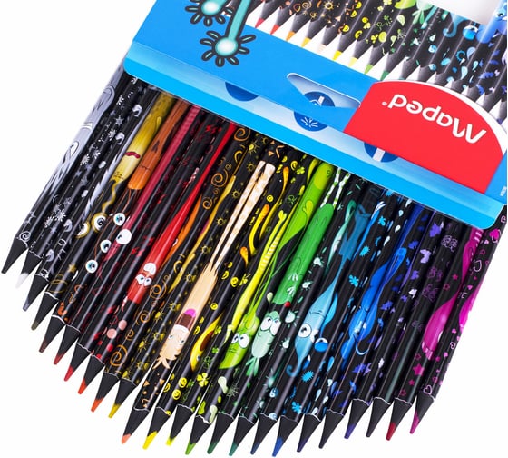 Цветные карандаши Maped Color Pep's Black Monster, набор 24 цвета, пластиковый корпус 862624 181987