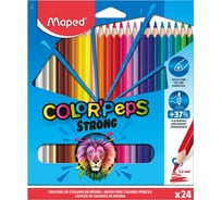 Цветные карандаши Maped Color Pep's Strong, набор 24 цвета, грифель 3,2 мм, пластиковый корпус 862724 181989