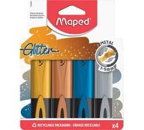 Набор текстовыделителей с блестками Maped Fluo Pep's Glitter 4 шт., Ассорти, линия 1-5 мм, 742000 152503