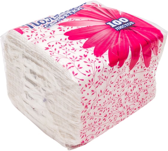 Салфетка COMFY Полянка белая 22x22 100 л. 1-3856