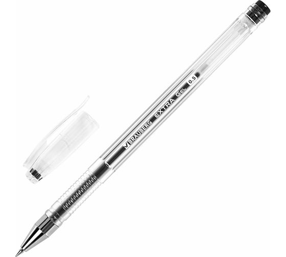 Гелевые ручки BRAUBERG Extra, черные, набор 4 шт., узел 0.5 мм, линия 0.35 мм 143906