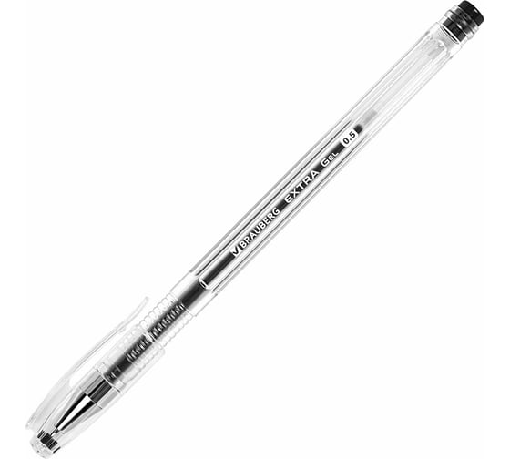 Гелевые ручки BRAUBERG Extra, черные, набор 4 шт., узел 0.5 мм, линия 0.35 мм 143906