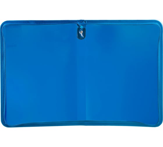 Папка для документов и тетрадей BRAUBERG на молнии, пластиковая, А4, 320x230 мм, синяя 271715