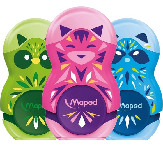Точилка с ластиком Maped Loopy Mini Cute, с контейнером, корпус ассорти 049113 271918