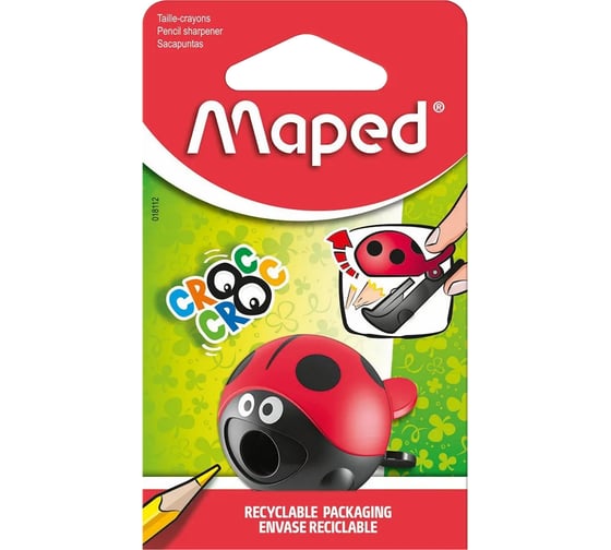 Точилка Maped Croc Croc Easy, в виде божьей коровки, с контейнером, блистер 018114 271917