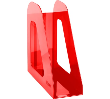 Лоток для бумаг Стамм вертикальный, фаворит, тонированный красный, ширина 90 мм ЛТВ-30558