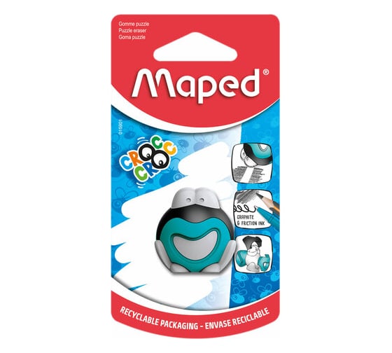 Ластик-пазл Maped Croc Croc Puzzle Frog фигурный, для карандашей и стираемых чернил, голубой 015901 271911