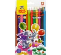 Цветные пластиковые карандаши Мульти-Пульти джамбо, 12 цв., заточен., европодвес СP_48615