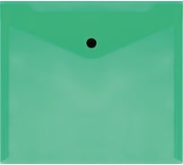 Папка-конверт Стамм на кнопке А5+, 150 мкм, 10 шт в комплекте, пластик, прозрачная, зеленая ММ-32278